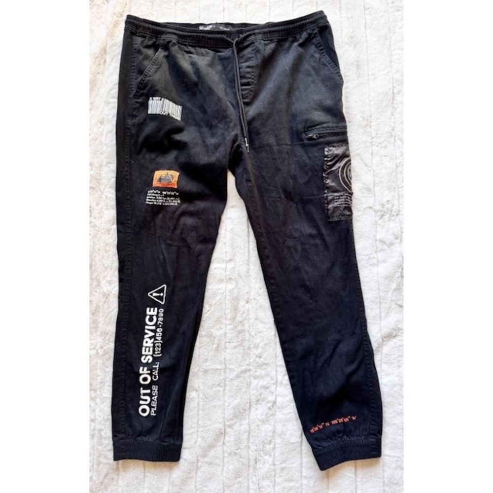 Brooklyn Cloth The Jogger Mens Large Black Graphic Streetwear Out Of Service